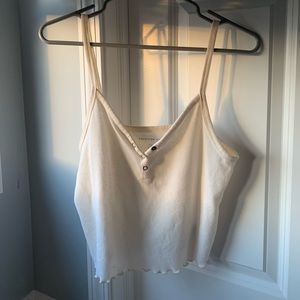 American Eagle Cream Henley Tank